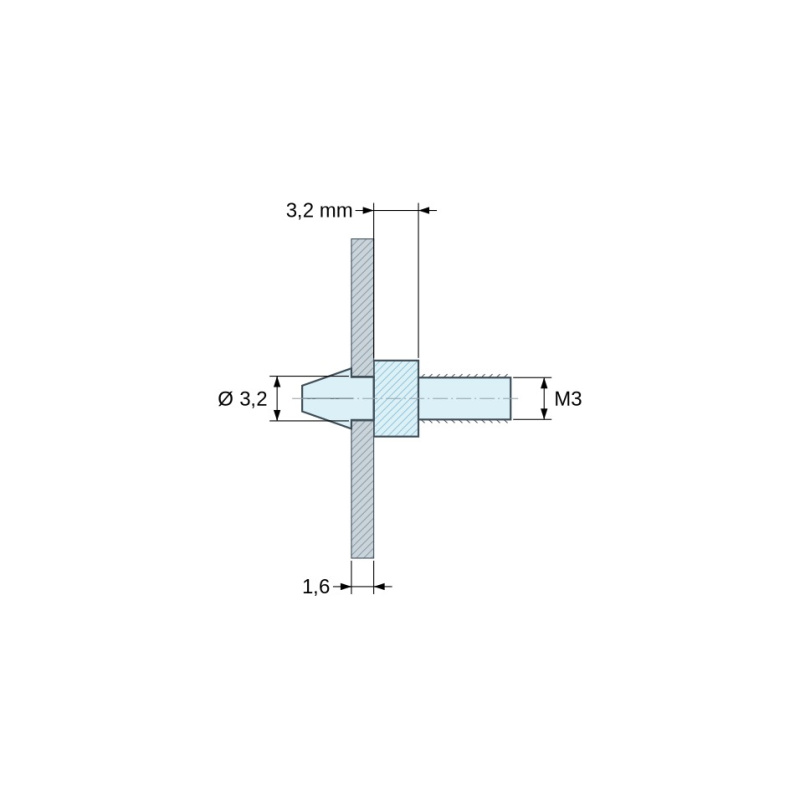 Support de carte à clipser M3 Plastique PA6.6 naturel