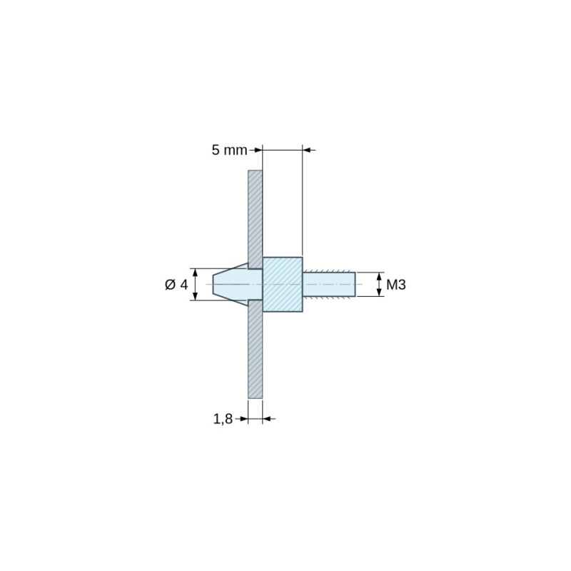 Support de carte à clipser M3 Plastique PA6.6 noir