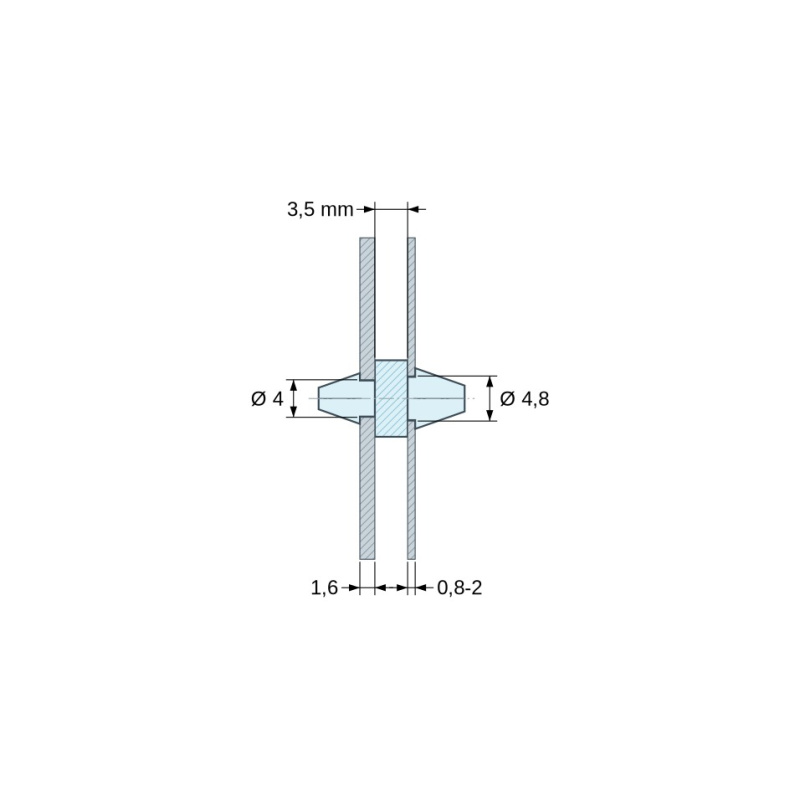 Support de carte à clipser Plastique PA6.6 naturel