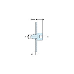 Support de carte à clipser, taraudé M3, polyamide PA6.6 noir UL94-HB, trou de carte Ø4 mm, carte 1,8 mm