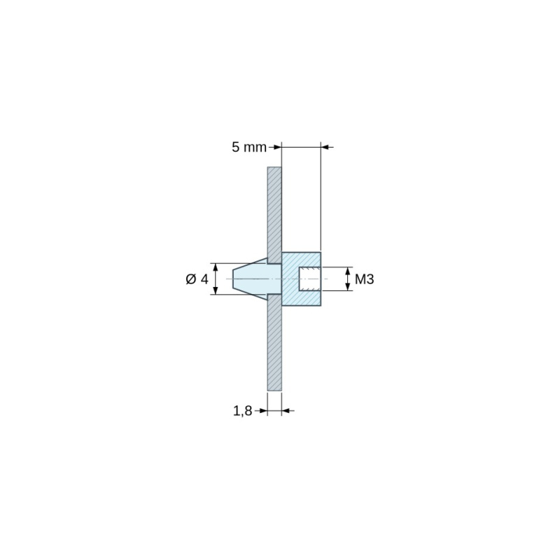 Support de carte à clipser M3 Plastique PA6.6 noir