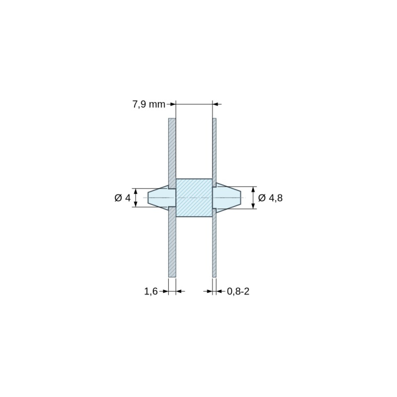 Support de carte à clipser Plastique PA6.6 naturel
