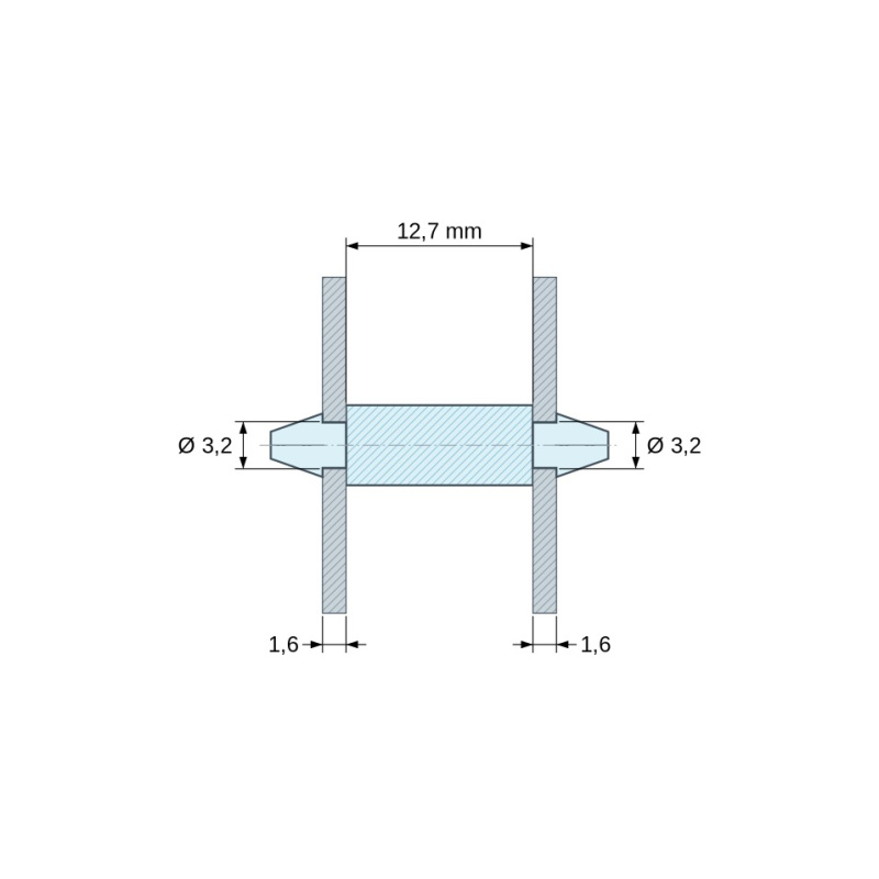 Support de carte à clipser Plastique PA6.6 naturel