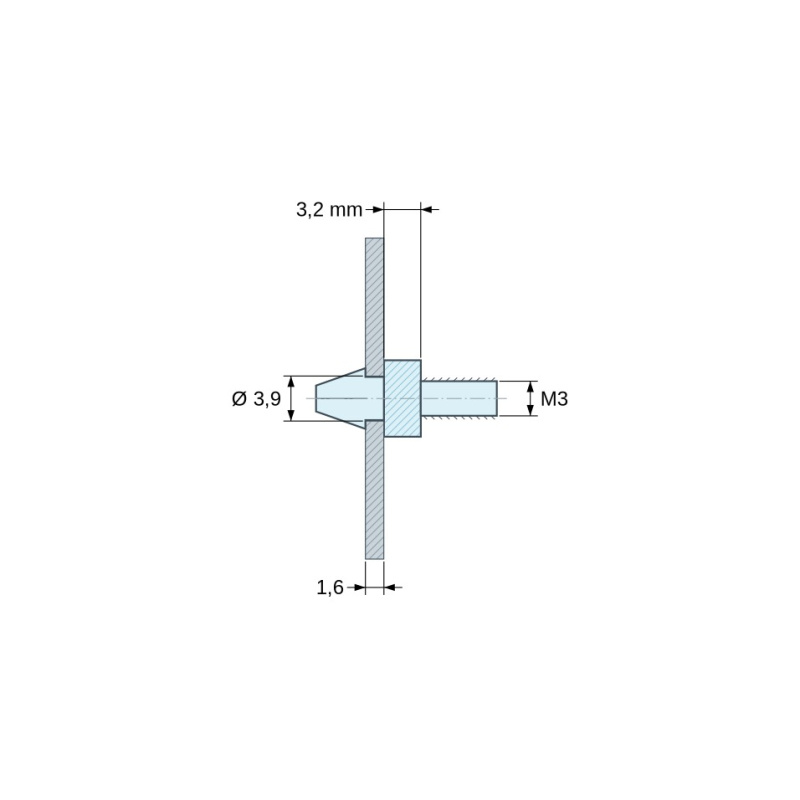 Support de carte à clipser M3 Plastique PA6.6 naturel