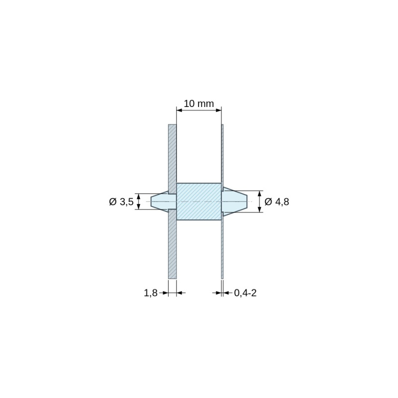 Support de carte à clipser Plastique PA6.6 naturel