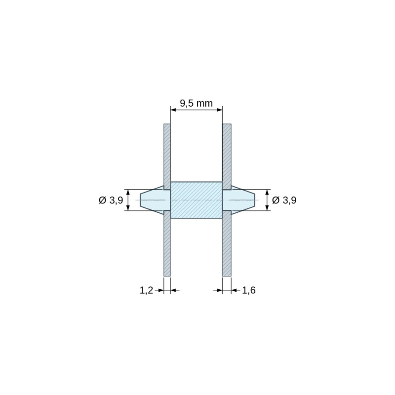 Support de carte à clipser Plastique PA6.6 naturel