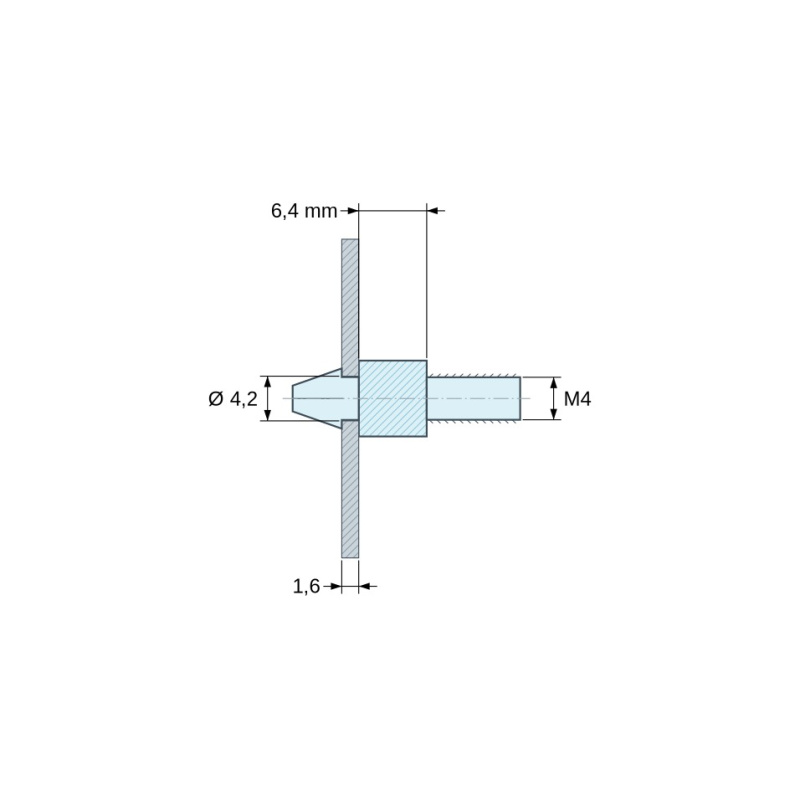 Support de carte à clipser M4 Plastique PA6.6 naturel