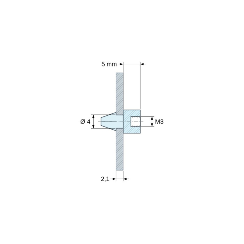Support de carte à clipser M3 Plastique PA6.6 noir