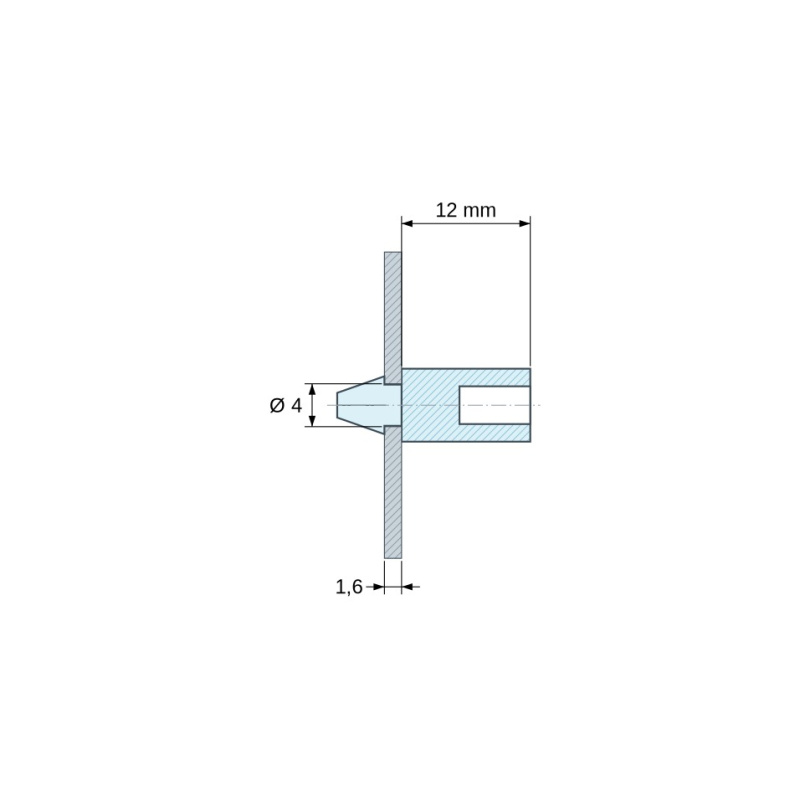 Support de carte à clipser M4 Plastique PA6.6 naturel