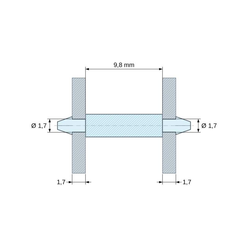 Support de carte à clipser Plastique PA6.6 naturel