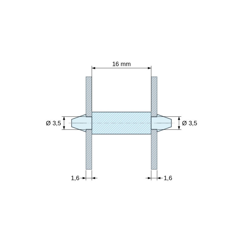 Support de carte à clipser Plastique PA6.6 naturel