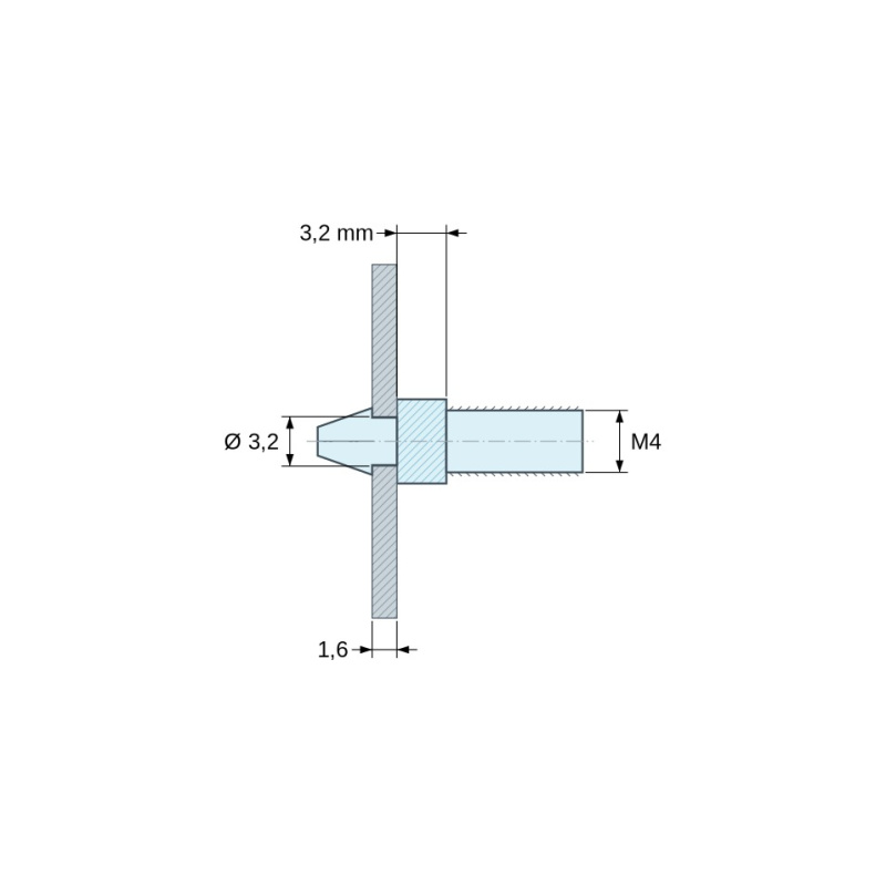 Support de carte à clipser M4 Plastique PA6.6 naturel