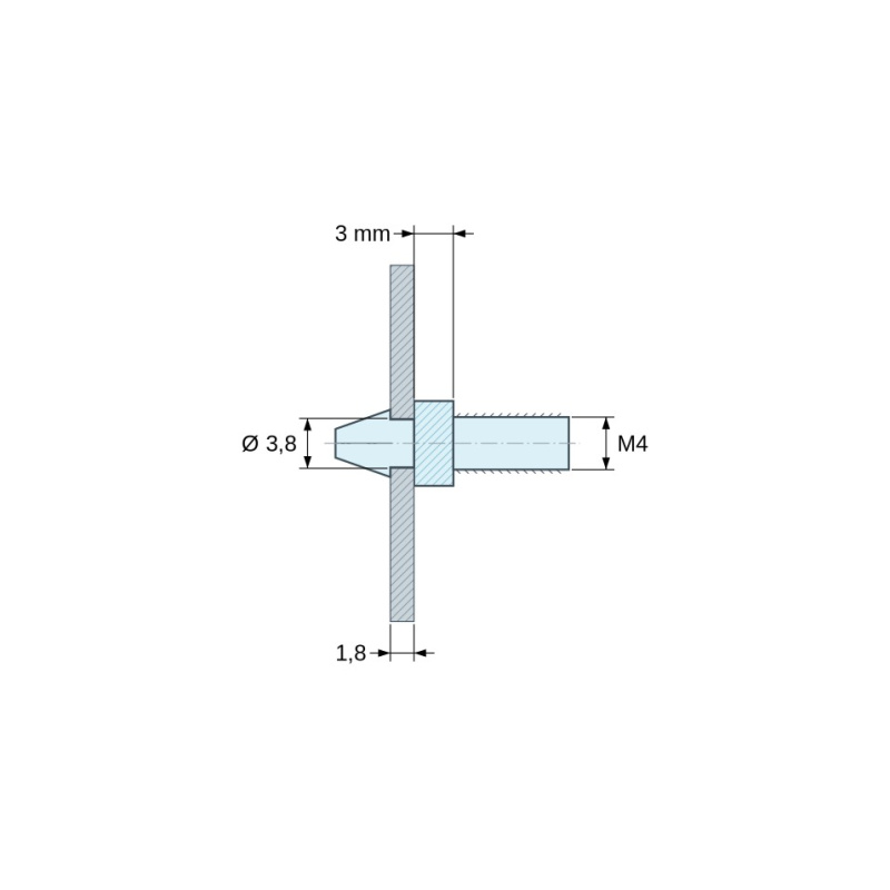 Support de carte à clipser M4 Plastique PA6.6 noir