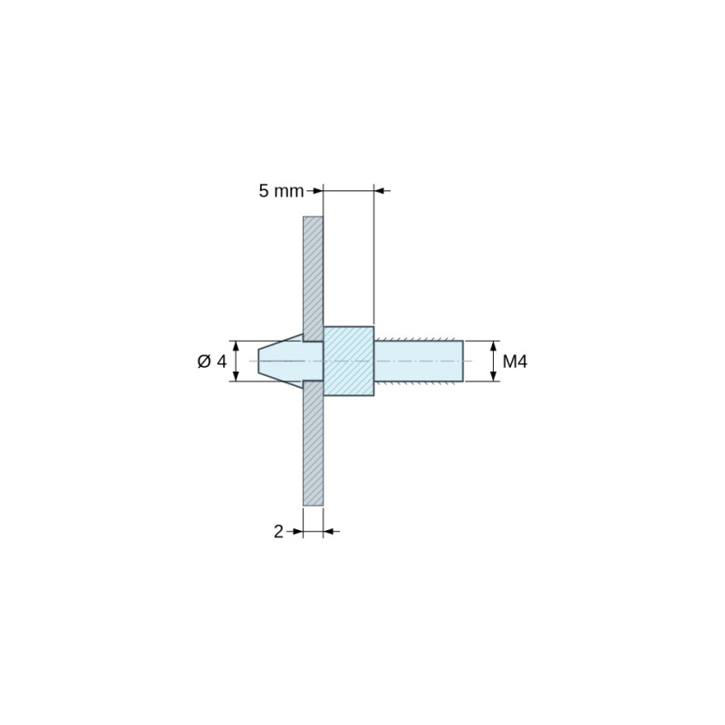 Support de carte à clipser M4 Plastique PA6.6 noir