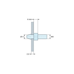 Support de carte à clipser, fileté M4, polyamide PA6.6 noir UL94-HB, trou de carte Ø4 mm, carte 2,4 mm