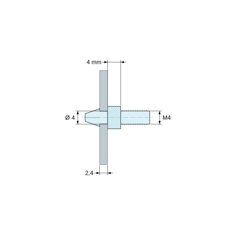 Support de carte à clipser M4 Plastique PA6.6 noir