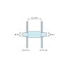 Plan coté 11,1 mm, Support de carte à clipser des deux côtés, polyamide PA6.6 naturel UL94-V2, trou de carte Ø3,2 mm, carte 1,6 mm