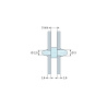 Plan coté 3 mm, Support de carte à clipser des deux côtés, polyamide PA6.6 noir UL94-HB, carte Ø2,5 mm 1,6 mm / châssis Ø3 mm 1,6 mm