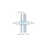 Plan coté 2 mm, Support de carte à clipser des deux côtés, polyamide PA6.6 naturel UL94-V2, carte Ø3,5 mm 1,6 mm / châssis Ø3,5 mm 3,6 mm