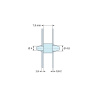 Plan coté 7,9 mm, Support de carte à clipser des deux côtés, polyamide PA6.6 naturel UL94-V0, carte Ø4 mm 1,6 mm / châssis Ø4,8 mm 0,8 à 2 mm