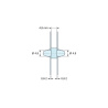 Plan coté 4,8 mm, Support de carte à clipser des deux côtés, polyamide PA6.6 naturel UL94-V2, trou de carte Ø4,8 mm, carte 0,8 à 2 mm