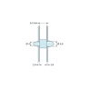 Plan coté 6,4 mm, Support de carte à clipser des deux côtés, polyamide PA6.6 naturel UL94-V2, carte Ø4 mm 1,6 mm / châssis Ø4,8 mm 1,6 mm