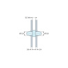 Plan coté 3,2 mm, Support de carte à clipser des deux côtés, polyamide PA6.6 naturel UL94-V2, trou de carte Ø3,9 mm, carte 1,6 mm