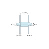 Plan coté 11,1 mm, Support de carte à clipser des deux côtés, polyamide PA6.6 naturel UL94-V2, trou de carte Ø3,9 mm, carte 1,6 mm