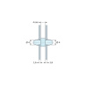 Plan coté 4 mm, Support de carte à clipser des deux côtés, polyamide PA6.6 naturel UL94-V2, trou de carte Ø4 mm, carte 1,6 mm