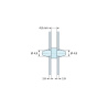 Plan coté 4,8 mm, Support de carte à clipser des deux côtés, polyamide PA6.6 naturel UL94-V2, trou de carte Ø4,8 mm, carte 1,6 mm