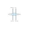 Plan coté 6 mm, Support de carte à clipser des deux côtés, polyamide PA6.6 noir UL94-HB, carte Ø4 mm 1,6 mm / châssis Ø3,2 mm 1,6 mm