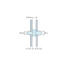 Plan coté 3 mm, Support de carte à clipser des deux côtés, polyamide PA6.6 naturel UL94-V2, carte Ø2,5 mm 1,7 mm / châssis Ø3 mm 1,2 mm