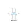 Plan coté 4 mm, Support de carte à clipser des deux côtés, polyamide PA6.6 noir UL94-HB, carte Ø4 mm 1,6 mm / châssis Ø4 mm 2 mm