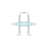 Plan coté 12 mm, Support de carte à clipser des deux côtés, polyamide PA6.6 naturel UL94-HB, trou de carte Ø4 mm, carte 2 mm