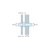 Plan coté 2 mm, Support de carte à clipser des deux côtés, polyamide PA6.6 naturel UL94-V2, carte Ø2,5 mm 1,6 mm / châssis Ø2,5 mm 3,6 mm