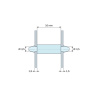 Plan coté 16 mm, Support de carte à clipser des deux côtés, polyamide PA6.6 naturel UL94-V0, trou de carte Ø3,5 mm, carte 1,6 mm