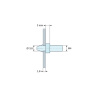 Plan coté 3 mm, Support de carte à clipser, fileté M4, polyamide PA6.6 noir UL94-HB, trou de carte Ø3,8 mm, carte 1,8 mm