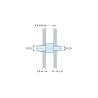 Plan coté 4,8 mm, Support de carte à clipser des deux côtés, polyamide PA6.6 naturel UL94-V2, carte Ø3,2 mm 1,6 mm / châssis Ø2,5 mm 1,6 mm