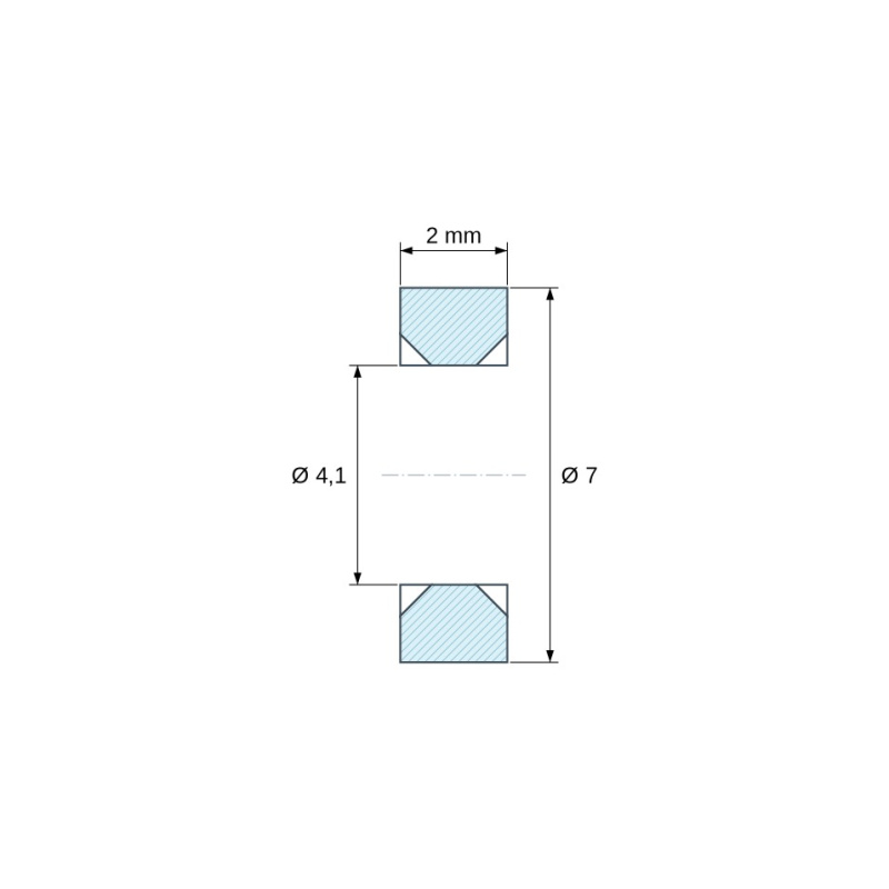Entretoise lisse fraisée des deux côtés plastique polyamide PA6 renforcé fibre de verre noir UL94-HB Ø4,1x7mm pour vis M4