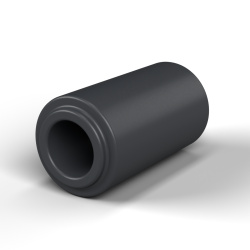 Entretoise à épaulement Ø3,1x0,3mm plastique polyamide PA6 renforcé fibre de verre noir UL94-HB Ø2,2x4mm pour vis M2