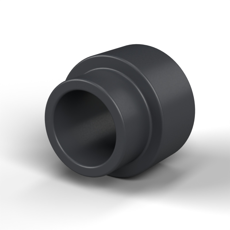 Entretoise à épaulement Ø4,6x2mm plastique polyamide PA6 renforcé fibre de verre noir UL94-HB Ø3,5x6mm pour vis M3