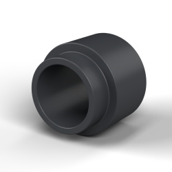 Entretoise à épaulement Ø8x2,5mm plastique polyamide PA6 renforcé fibre de verre noir UL94-HB Ø6,5x10mm pour vis M6