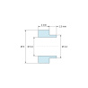 Plan coté 2 mm, Entretoise à épaulement Ø4,2x1,3mm plastique polyamide PA6 renforcé fibre de verre noir UL94-HB Ø3,4x6mm pour vis M3