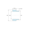 Plan coté 2 mm, Entretoise à épaulement Ø5x1,5mm plastique polyamide PA6 renforcé fibre de verre noir UL94-HB Ø4,2x6mm pour vis M4