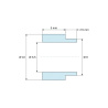 Plan coté 5 mm, Entretoise à épaulement Ø8x2,5mm plastique polyamide PA6 renforcé fibre de verre noir UL94-HB Ø6,5x10mm pour vis M6