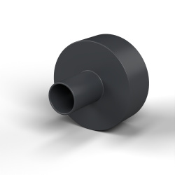 Douille isolante à collerette Ø3x10mm, épaulement haut Ø3,4mm, polyamide PA6.6 renforcé fibre de verre noir UL94-HB
