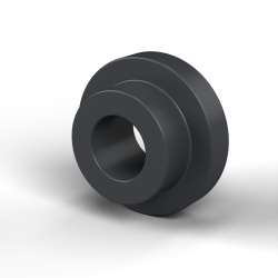 Douille isolante à collerette Ø3,5x9mm, épaulement haut Ø6,3mm, polyamide PA6.6 renforcé fibre de verre noir UL94-HB