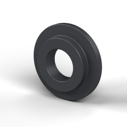 Douille isolante à collerette Ø4,1x10mm, épaulement haut Ø7mm, polyamide PA6.6 renforcé fibre de verre noir UL94-HB