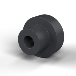 Douille isolante à collerette Ø4,5x15,7mm, épaulement haut Ø9,7mm, polyamide PA6.6 renforcé fibre de verre noir UL94-HB