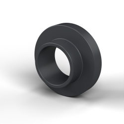 Douille isolante à collerette Ø5,1x10mm, épaulement haut Ø6,2mm, polyamide PA6.6 renforcé fibre de verre noir UL94-HB